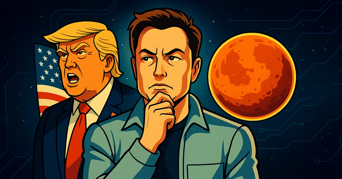 Elon Musk denkt nach, Trump und Mars
